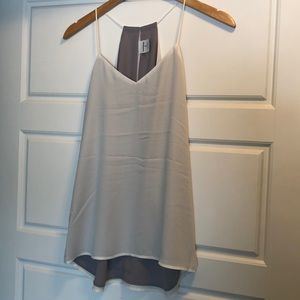 Express Reversible Cream and Grey Tank NWT SMALL